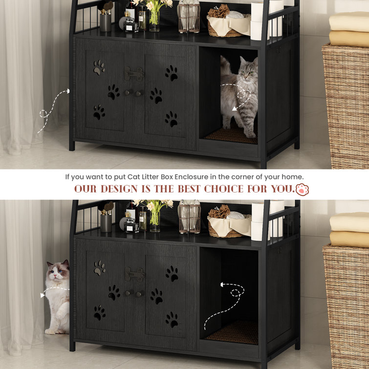 Corner cat clearance litter box furniture